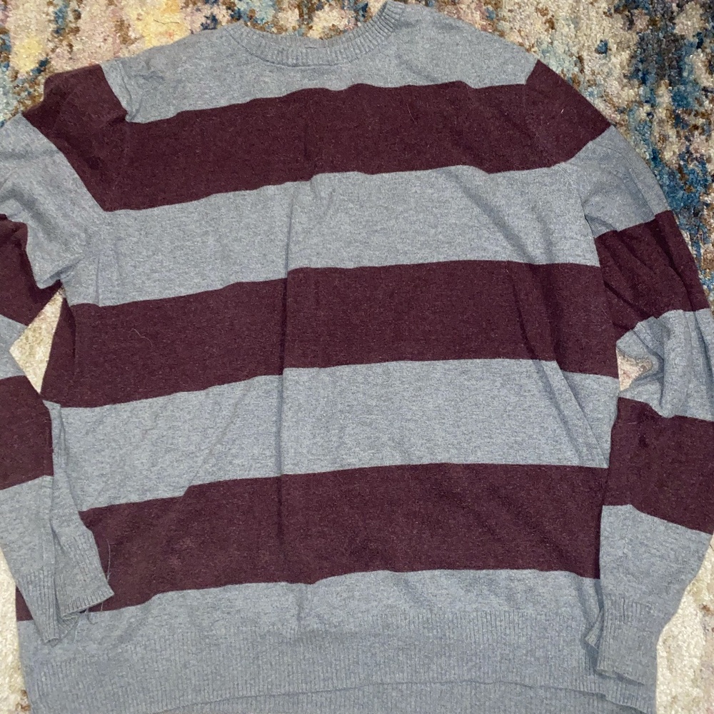 Grey and Burgundy Unisex Sweater